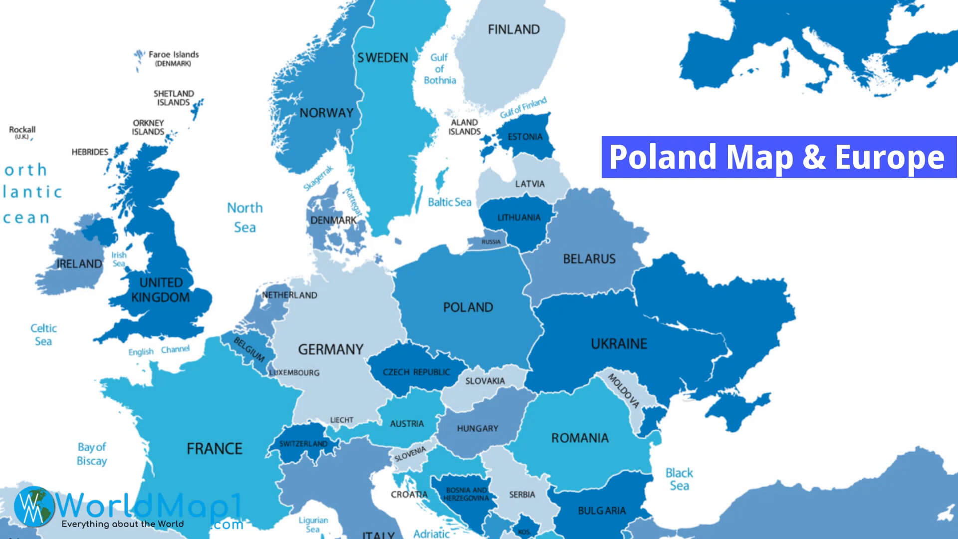 Polen-Karte und Europa